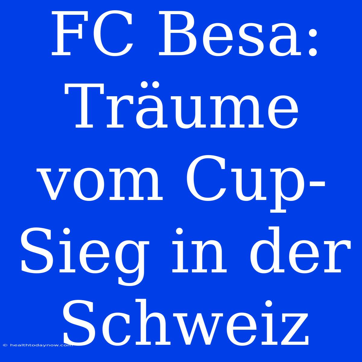 FC Besa: Träume Vom Cup-Sieg In Der Schweiz