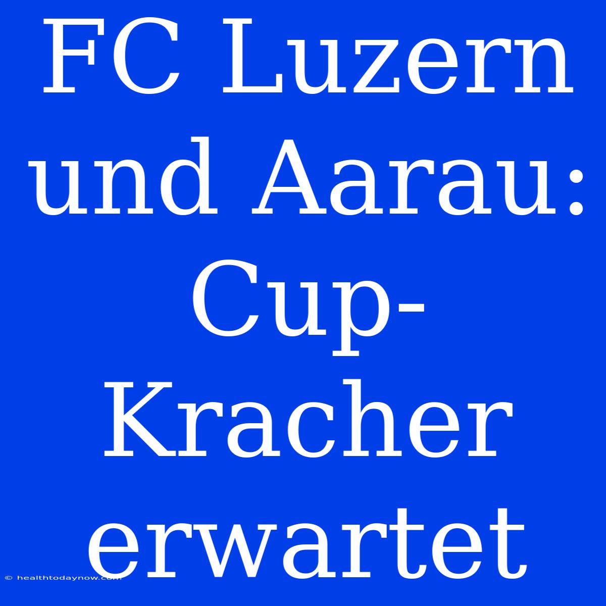 FC Luzern Und Aarau: Cup-Kracher Erwartet