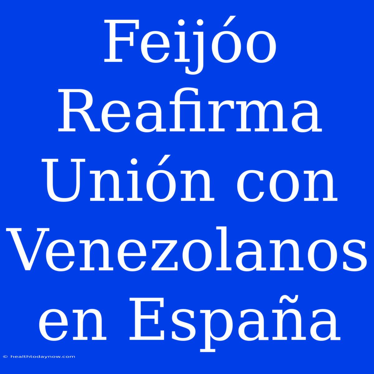 Feijóo Reafirma Unión Con Venezolanos En España 