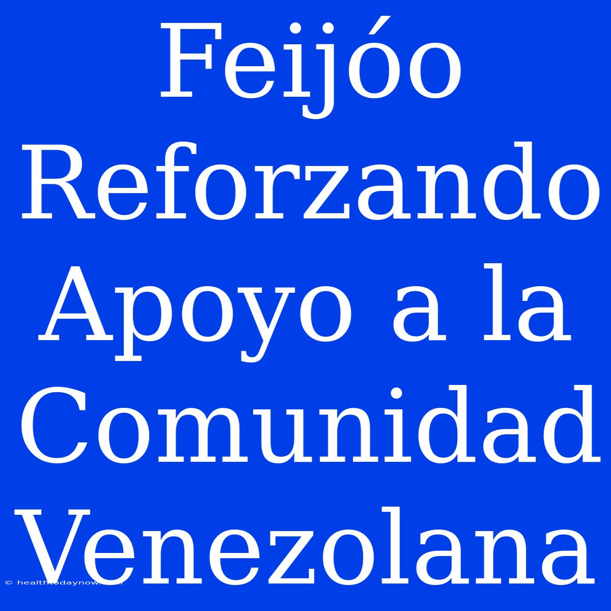 Feijóo Reforzando Apoyo A La Comunidad Venezolana