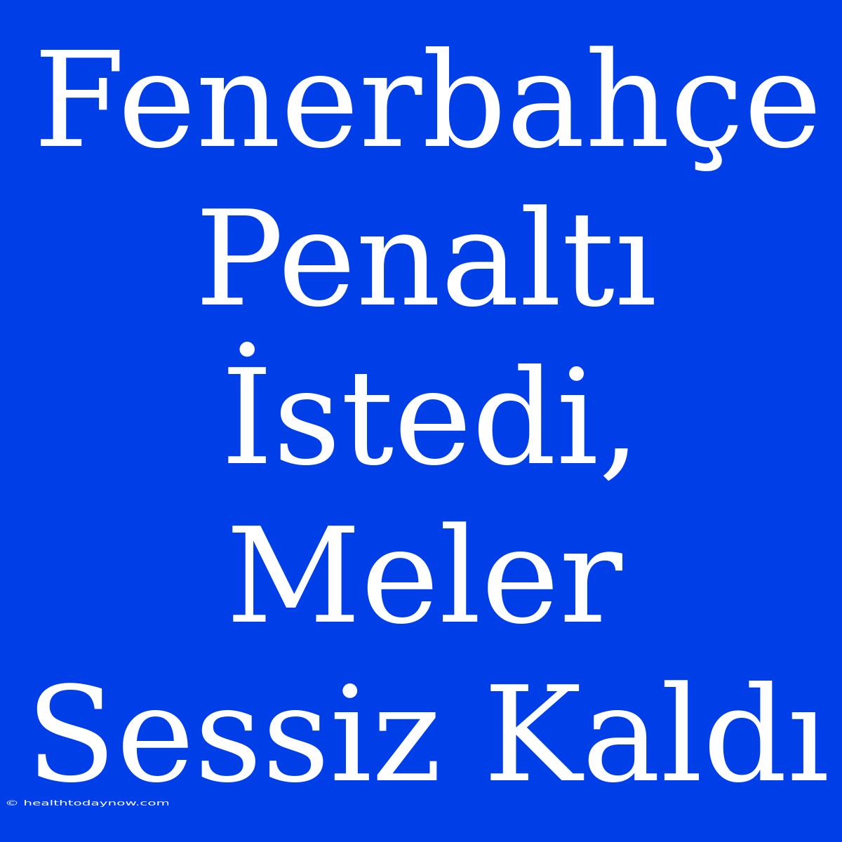 Fenerbahçe Penaltı İstedi, Meler Sessiz Kaldı