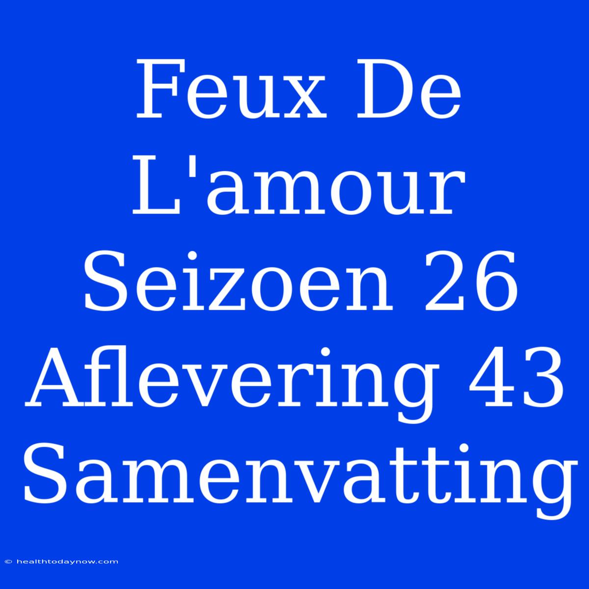 Feux De L'amour Seizoen 26 Aflevering 43 Samenvatting