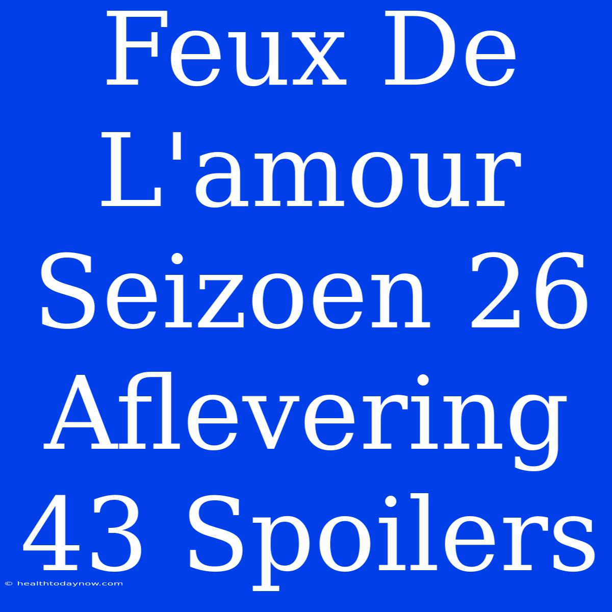 Feux De L'amour Seizoen 26 Aflevering 43 Spoilers