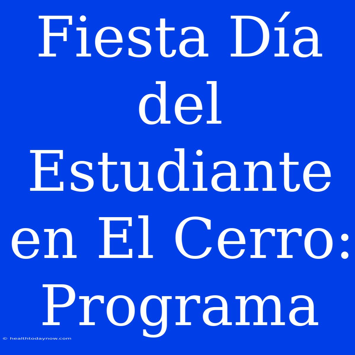 Fiesta Día Del Estudiante En El Cerro: Programa