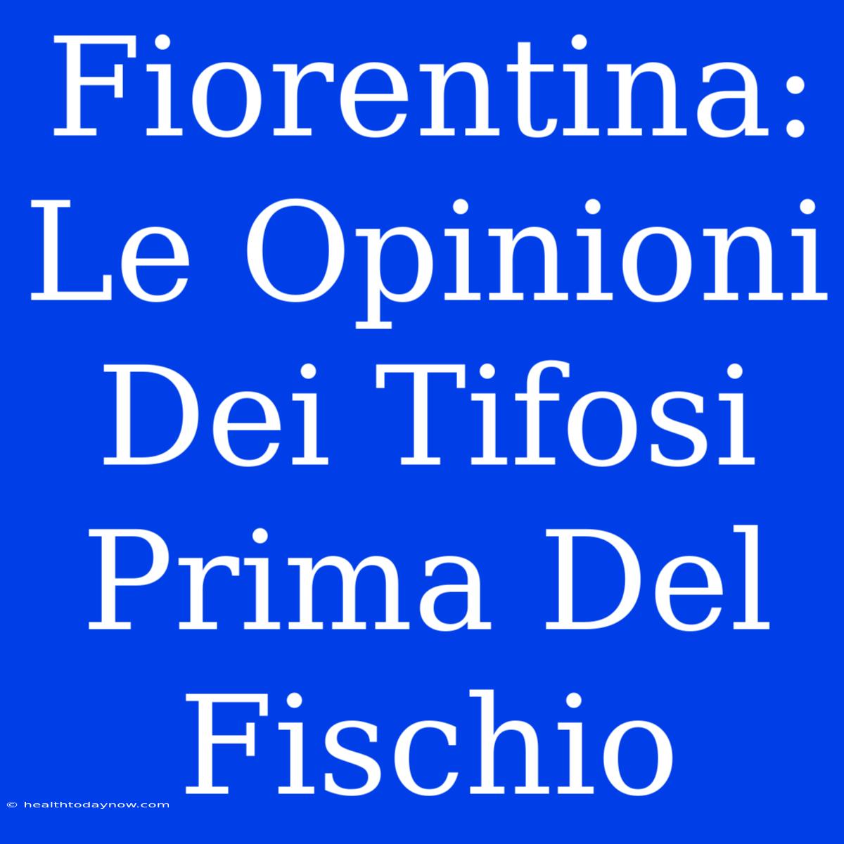 Fiorentina: Le Opinioni Dei Tifosi Prima Del Fischio