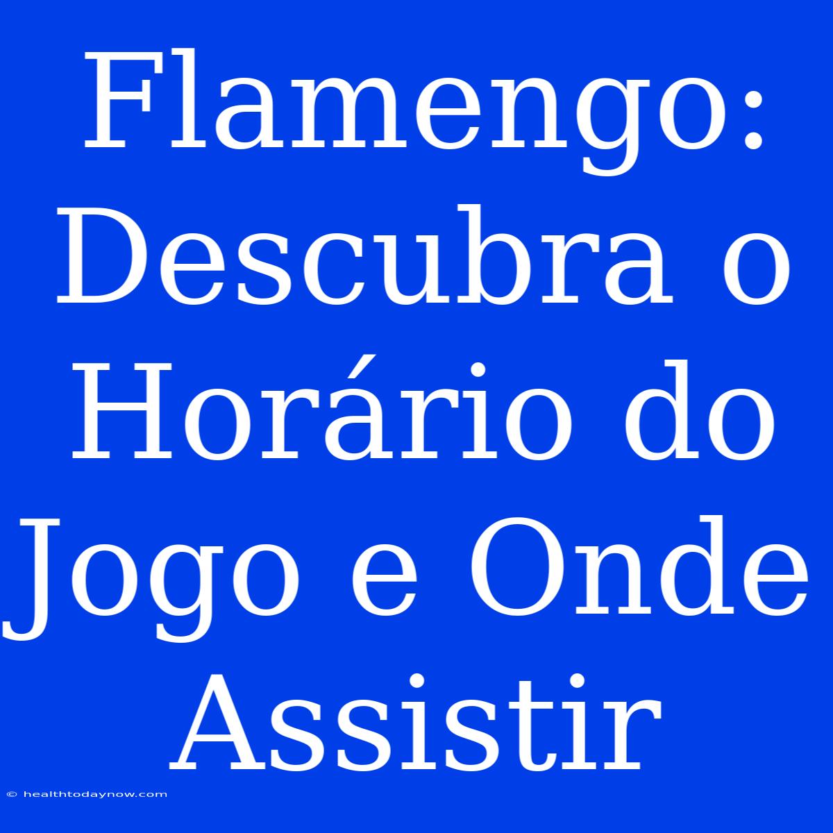 Flamengo: Descubra O Horário Do Jogo E Onde Assistir 