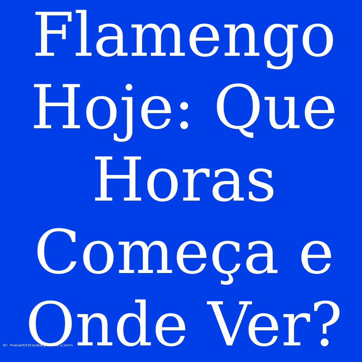 Flamengo Hoje: Que Horas Começa E Onde Ver?