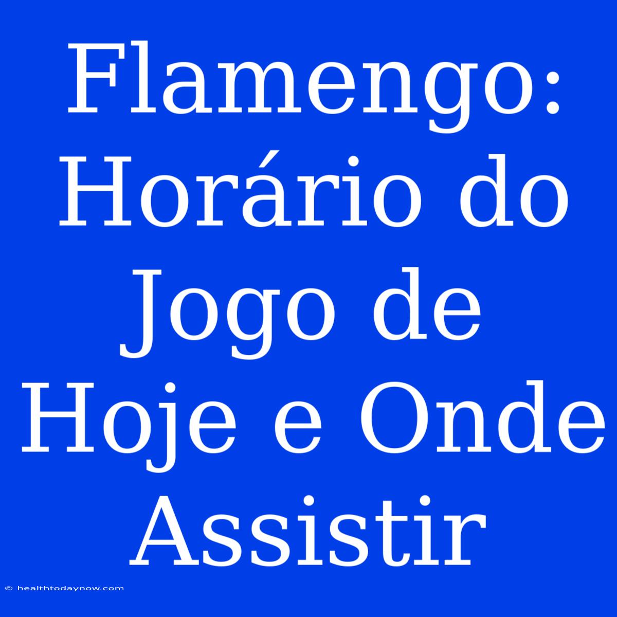 Flamengo: Horário Do Jogo De Hoje E Onde Assistir