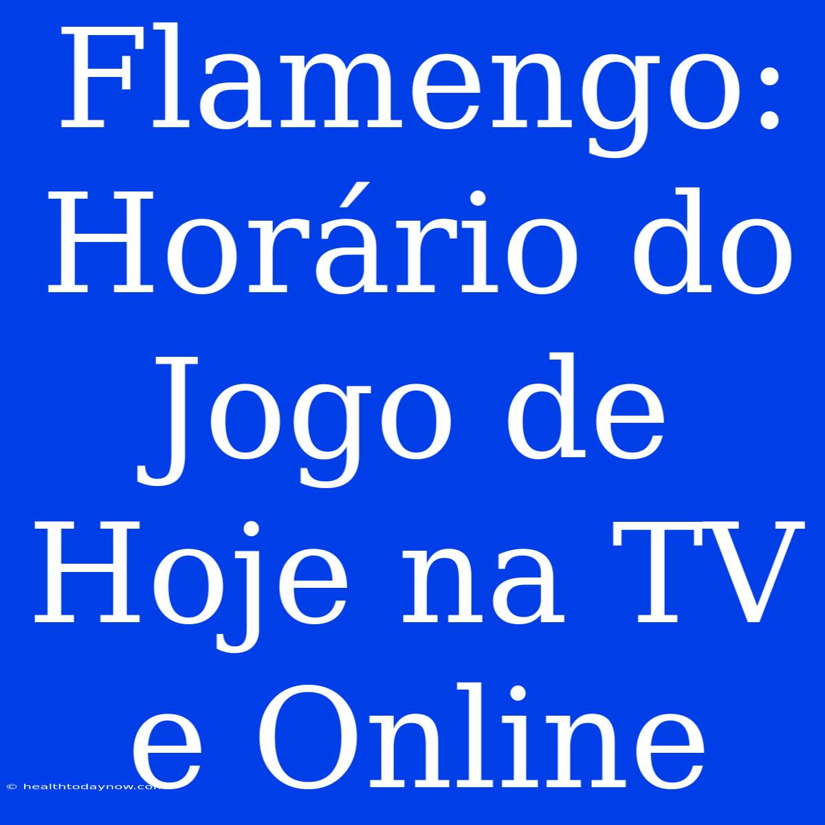 Flamengo: Horário Do Jogo De Hoje Na TV E Online