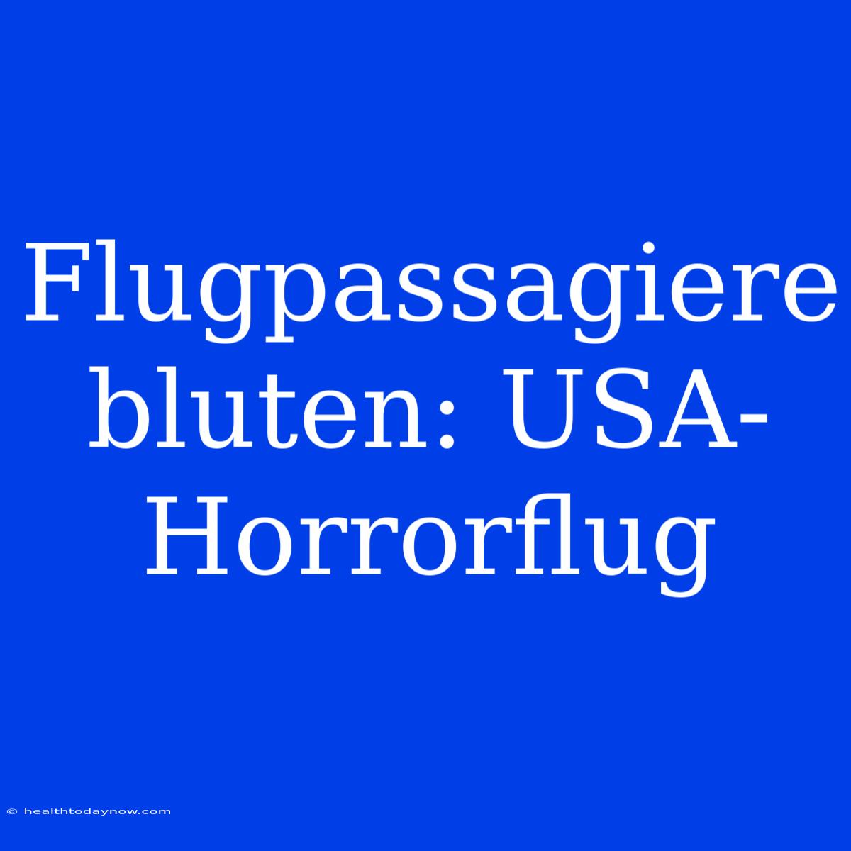 Flugpassagiere Bluten: USA-Horrorflug