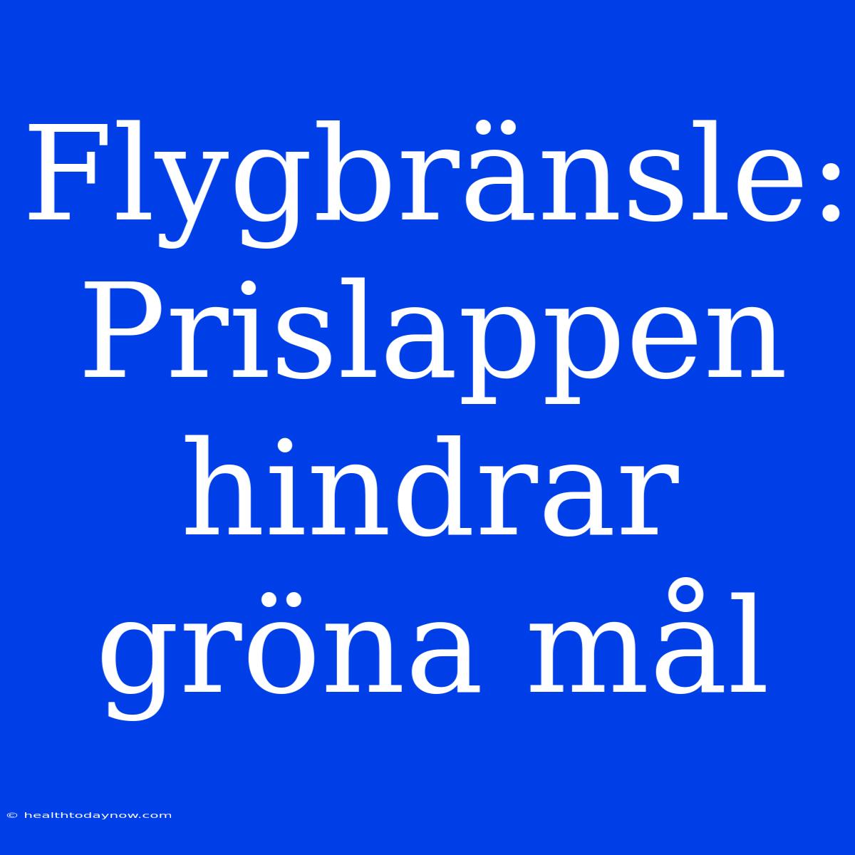 Flygbränsle: Prislappen Hindrar Gröna Mål