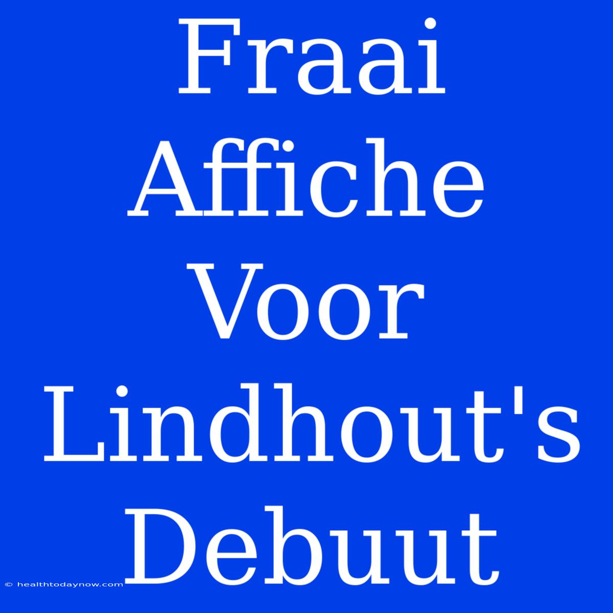 Fraai Affiche Voor Lindhout's Debuut