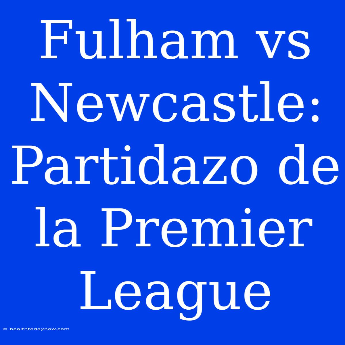 Fulham Vs Newcastle: Partidazo De La Premier League