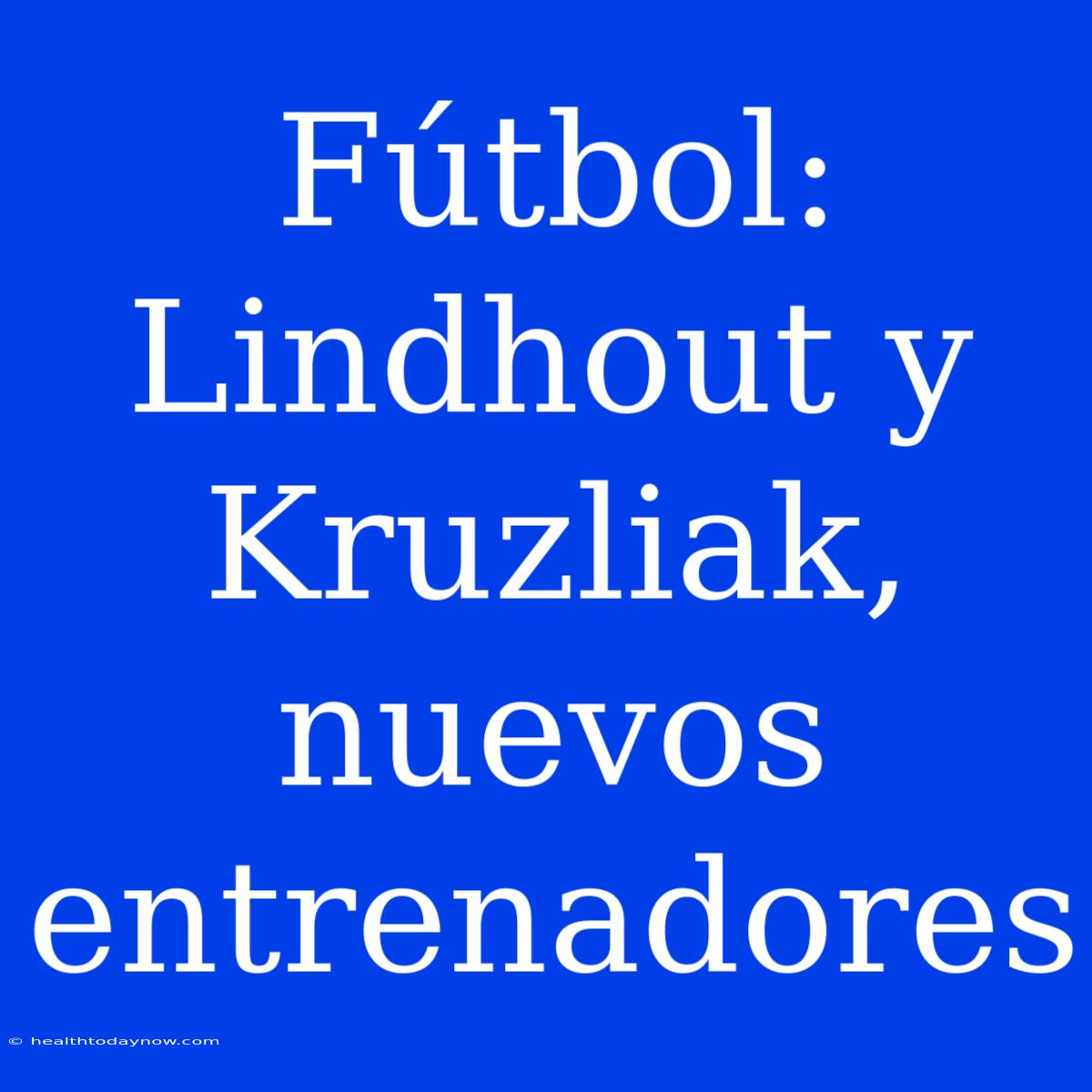 Fútbol: Lindhout Y Kruzliak, Nuevos Entrenadores