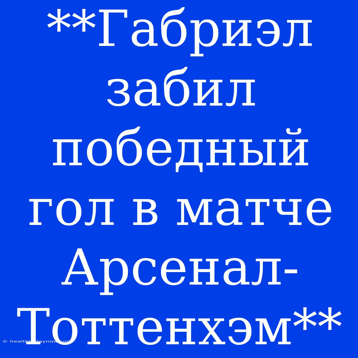 **Габриэл Забил Победный Гол В Матче Арсенал-Тоттенхэм** 