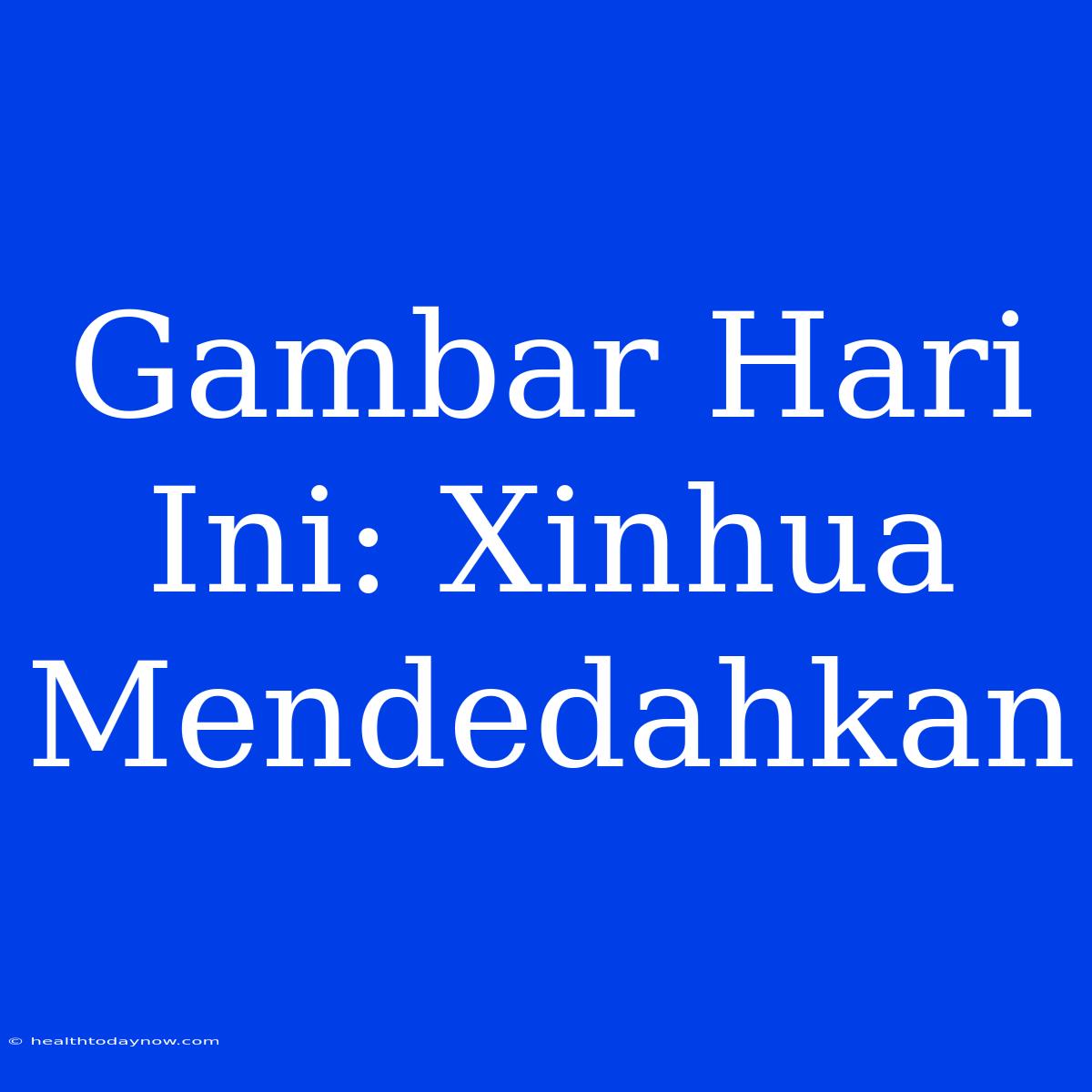 Gambar Hari Ini: Xinhua Mendedahkan