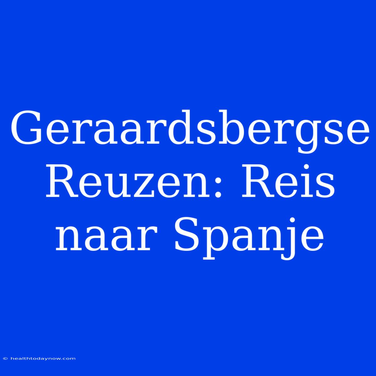 Geraardsbergse Reuzen: Reis Naar Spanje