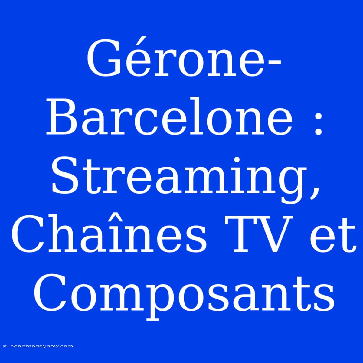 Gérone-Barcelone : Streaming, Chaînes TV Et Composants