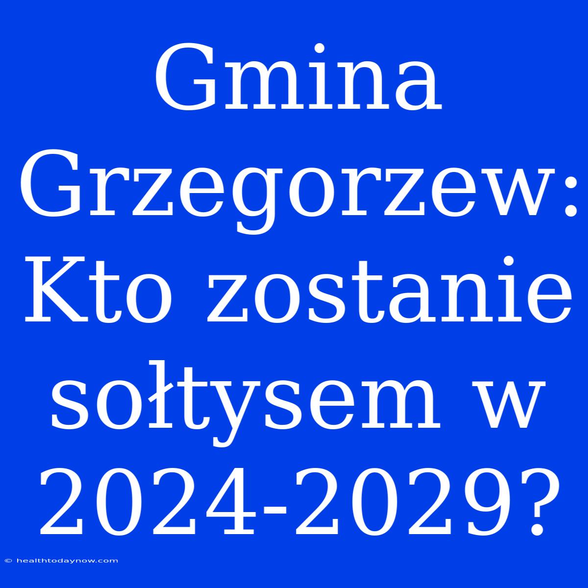 Gmina Grzegorzew: Kto Zostanie Sołtysem W 2024-2029?