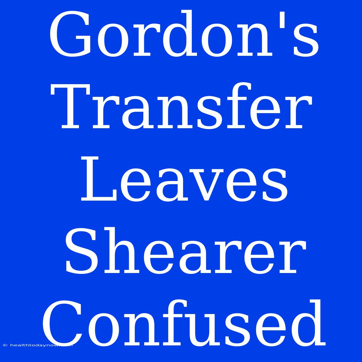 Gordon's Transfer Leaves Shearer Confused