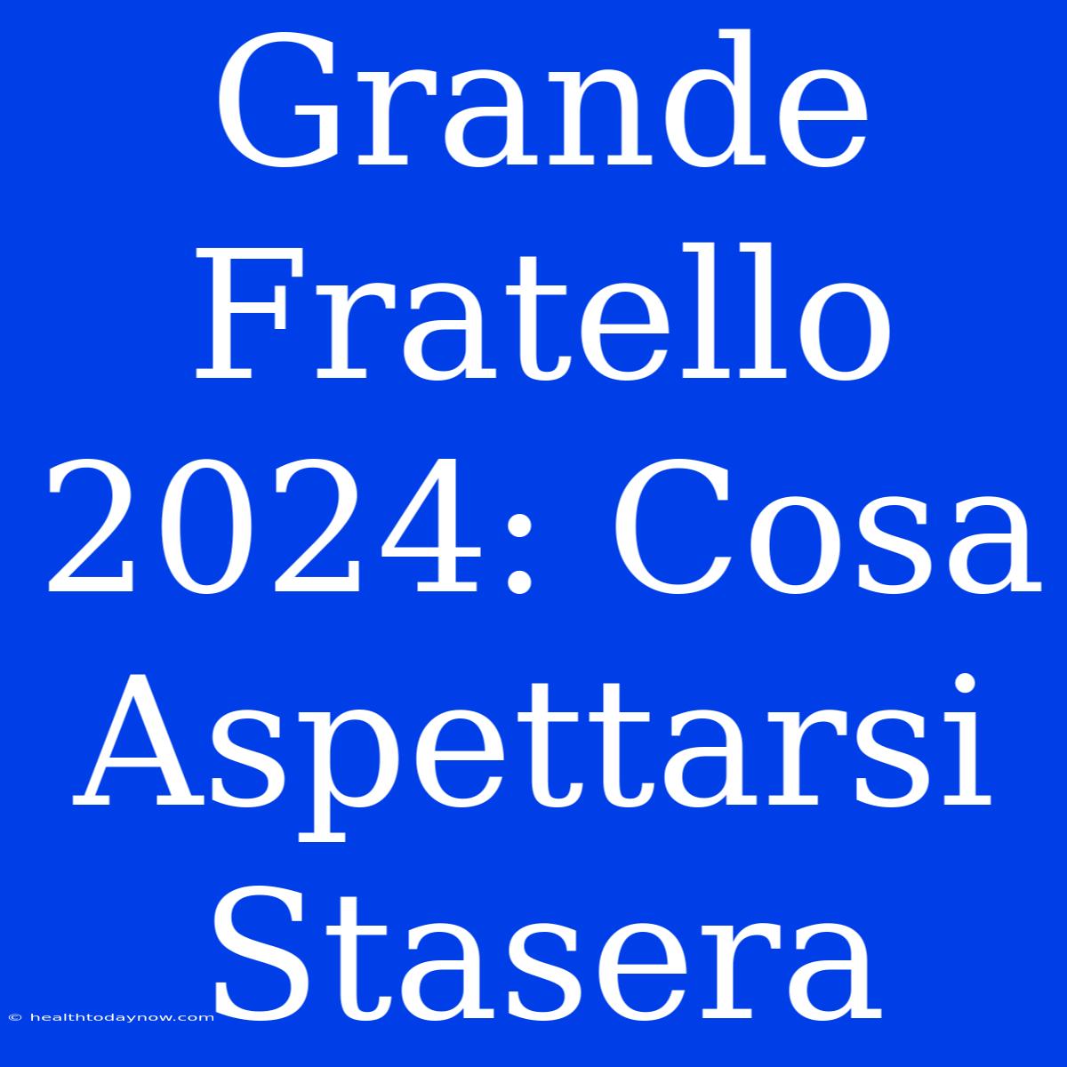 Grande Fratello 2024: Cosa Aspettarsi Stasera