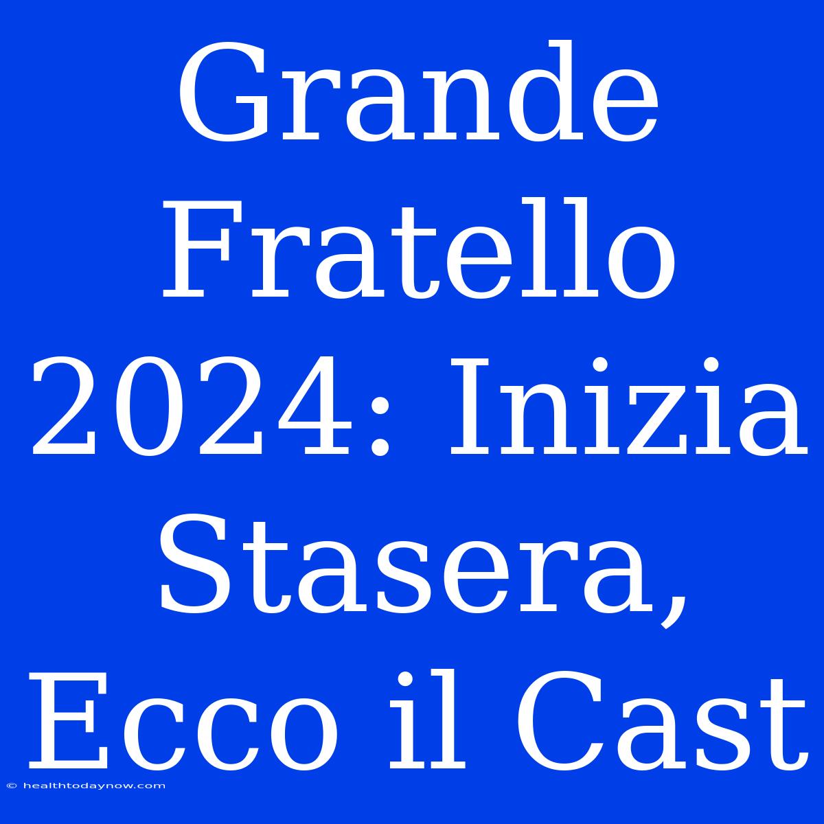 Grande Fratello 2024: Inizia Stasera, Ecco Il Cast