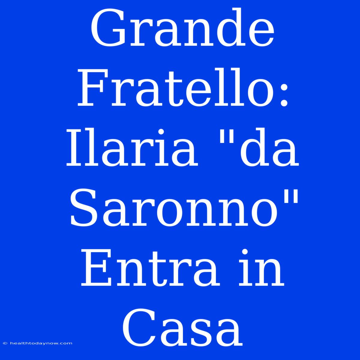 Grande Fratello: Ilaria 