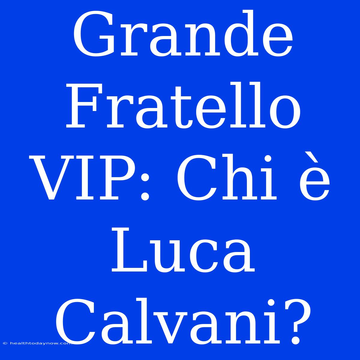 Grande Fratello VIP: Chi È Luca Calvani?