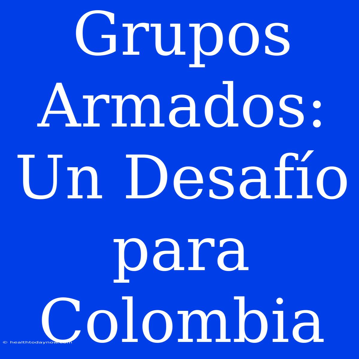 Grupos Armados: Un Desafío Para Colombia