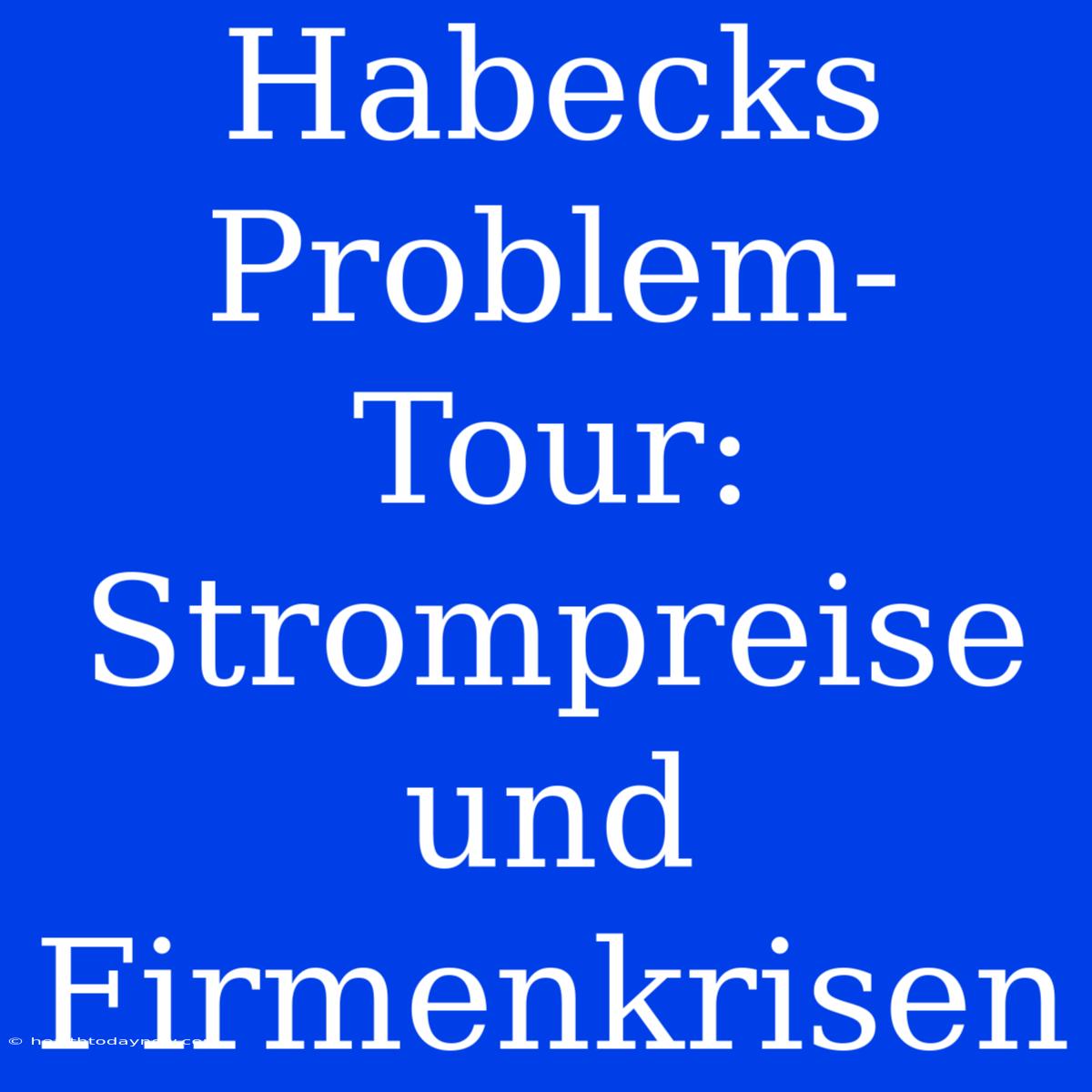 Habecks Problem-Tour: Strompreise Und Firmenkrisen