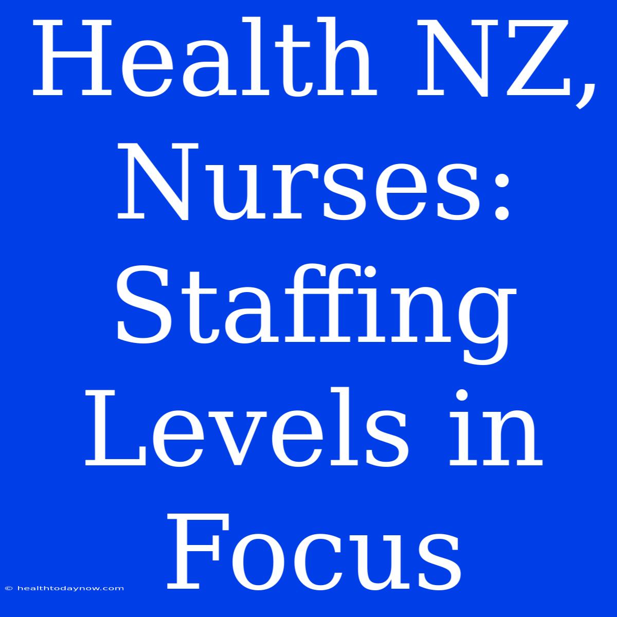 Health NZ, Nurses: Staffing Levels In Focus