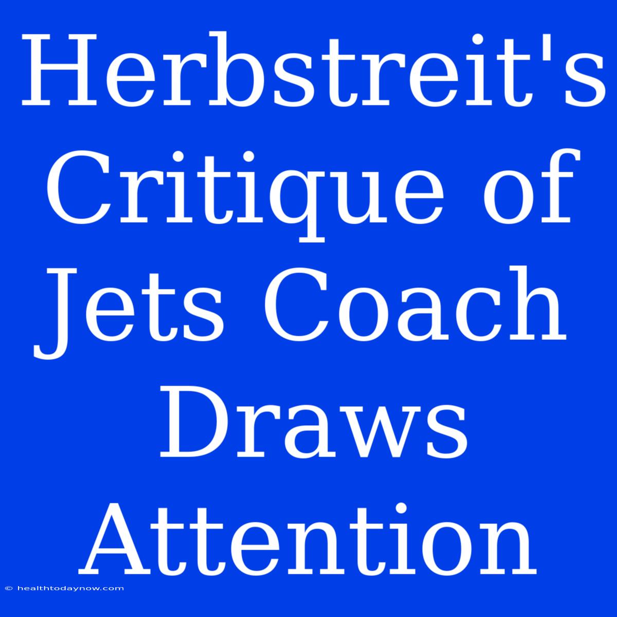 Herbstreit's Critique Of Jets Coach Draws Attention