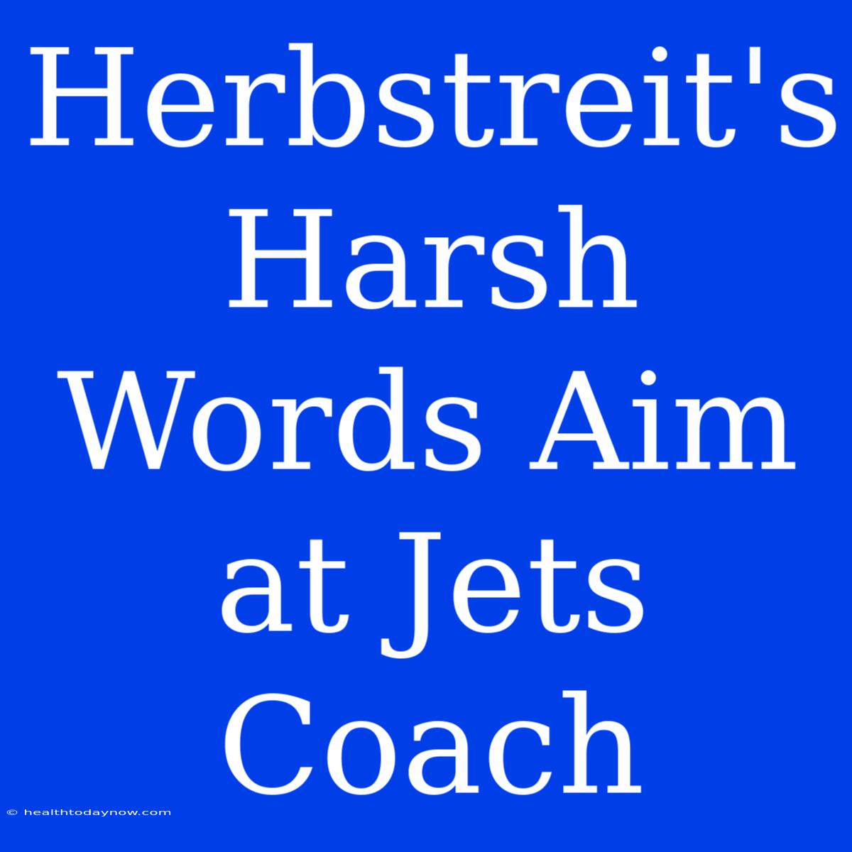 Herbstreit's Harsh Words Aim At Jets Coach