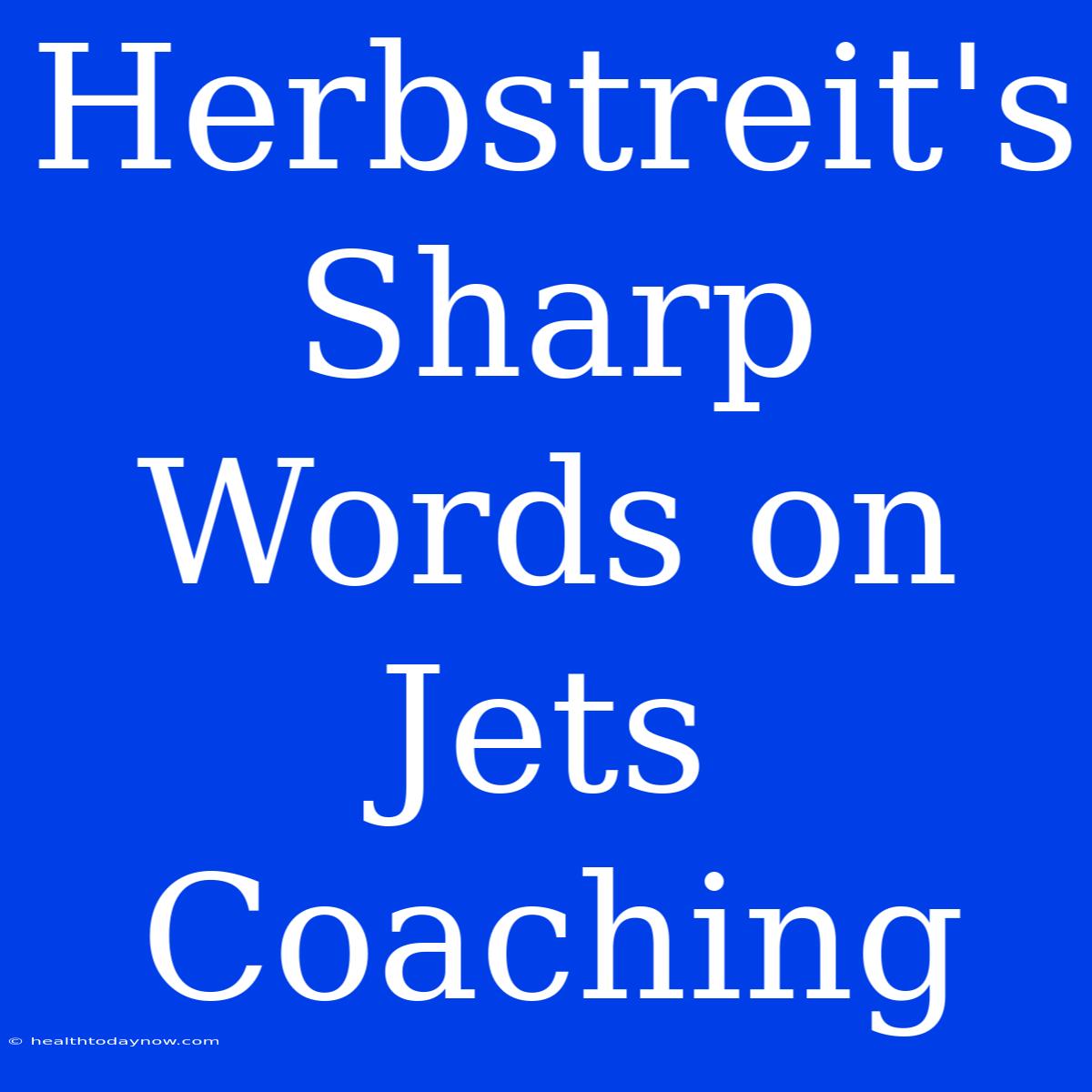 Herbstreit's Sharp Words On Jets Coaching