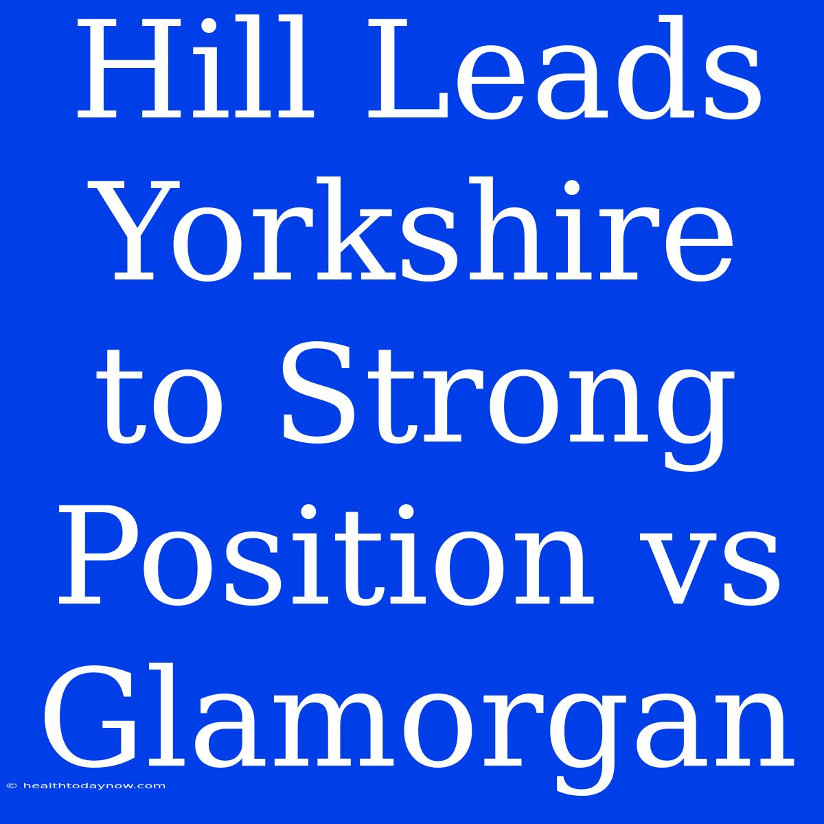 Hill Leads Yorkshire To Strong Position Vs Glamorgan