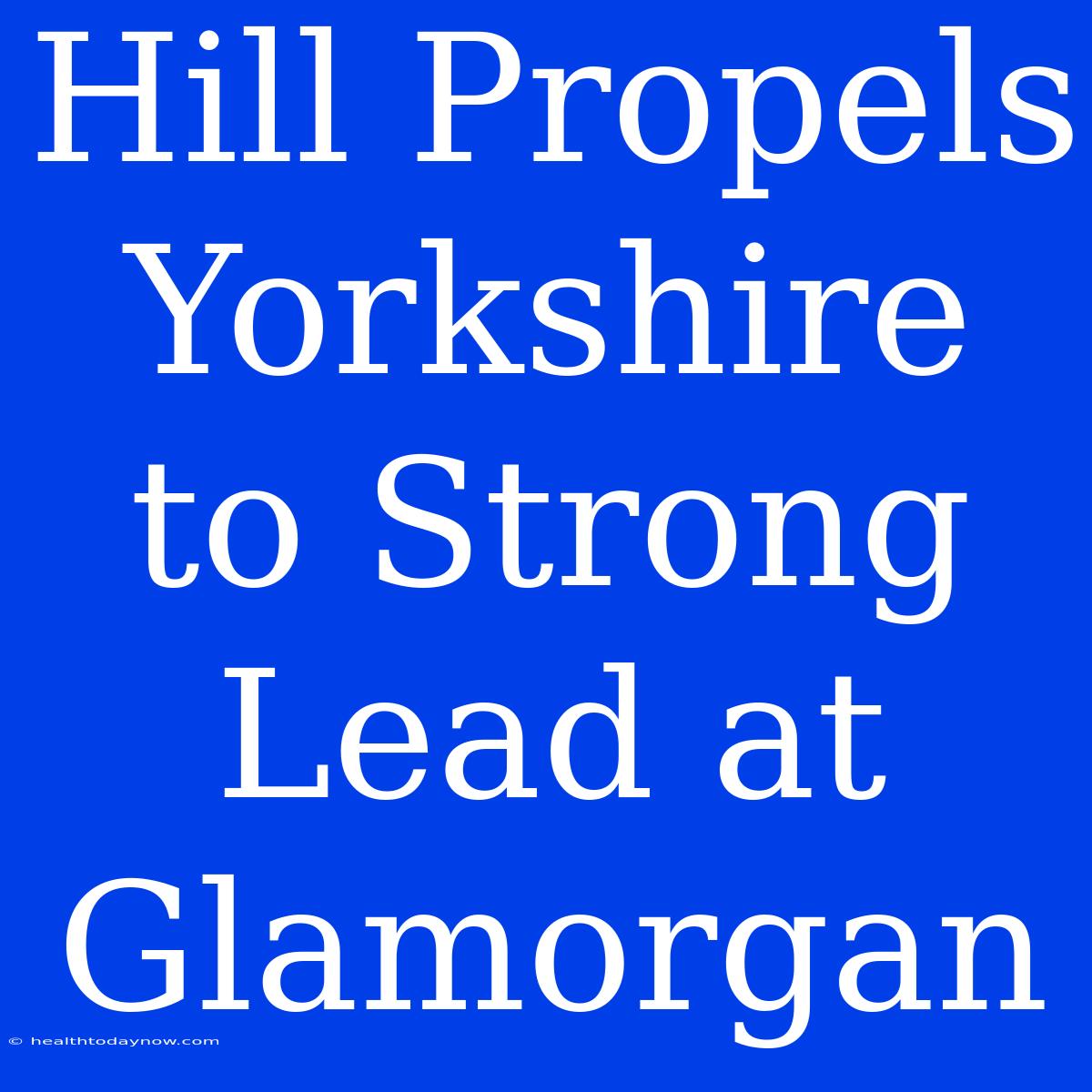 Hill Propels Yorkshire To Strong Lead At Glamorgan