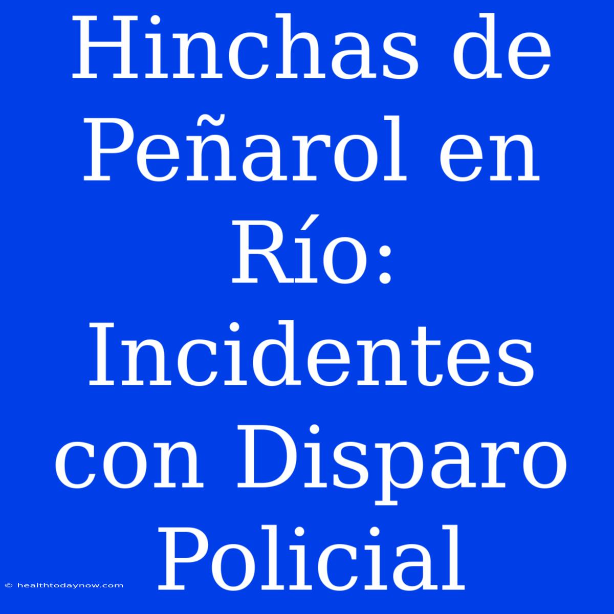 Hinchas De Peñarol En Río: Incidentes Con Disparo Policial