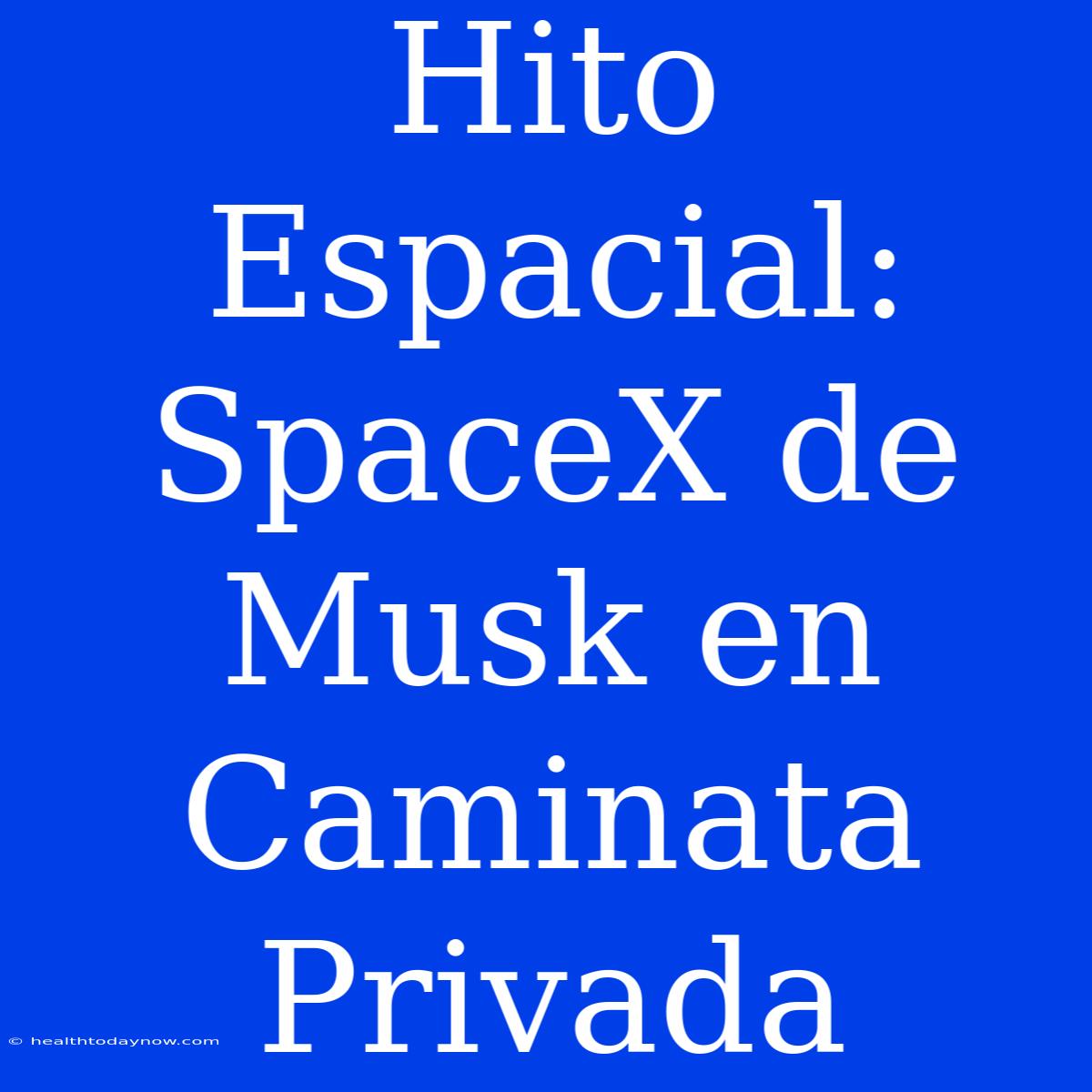 Hito Espacial: SpaceX De Musk En Caminata Privada 