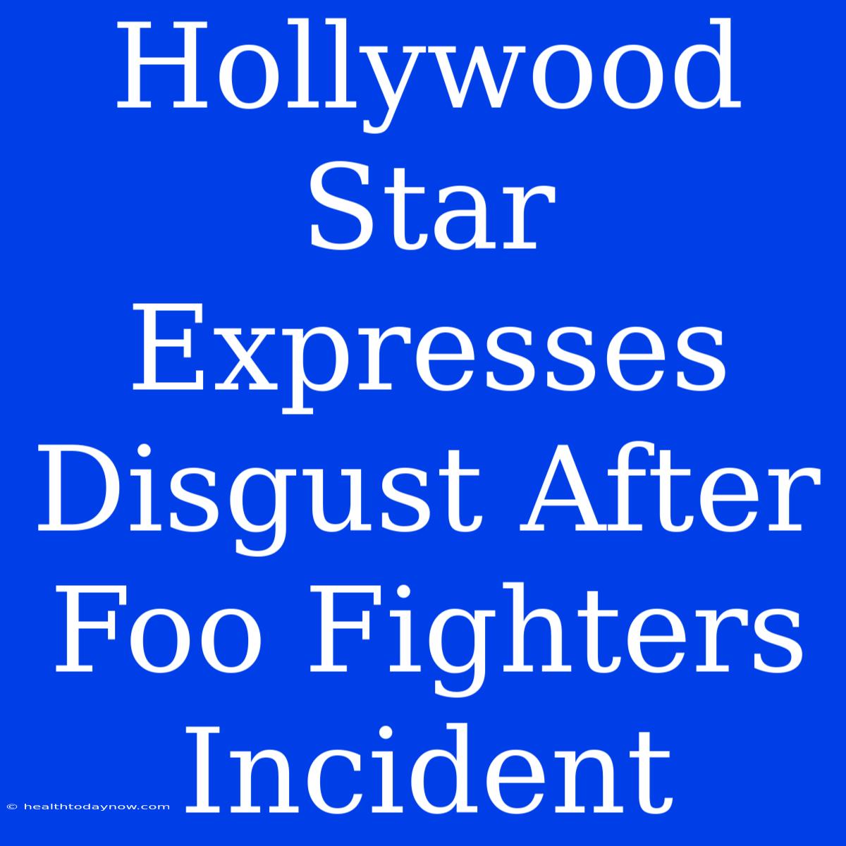 Hollywood Star Expresses Disgust After Foo Fighters Incident 