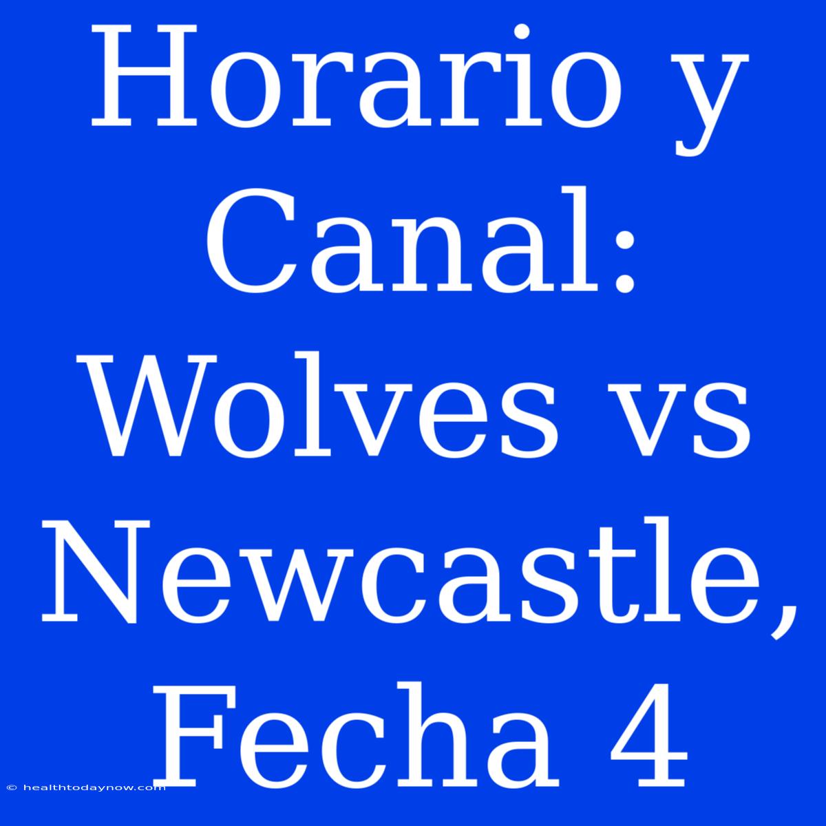 Horario Y Canal: Wolves Vs Newcastle, Fecha 4