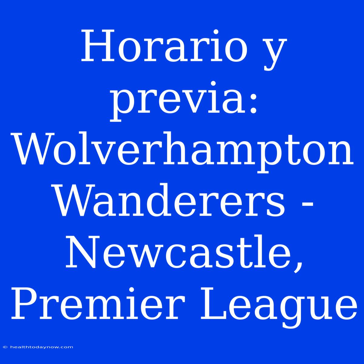 Horario Y Previa: Wolverhampton Wanderers - Newcastle, Premier League