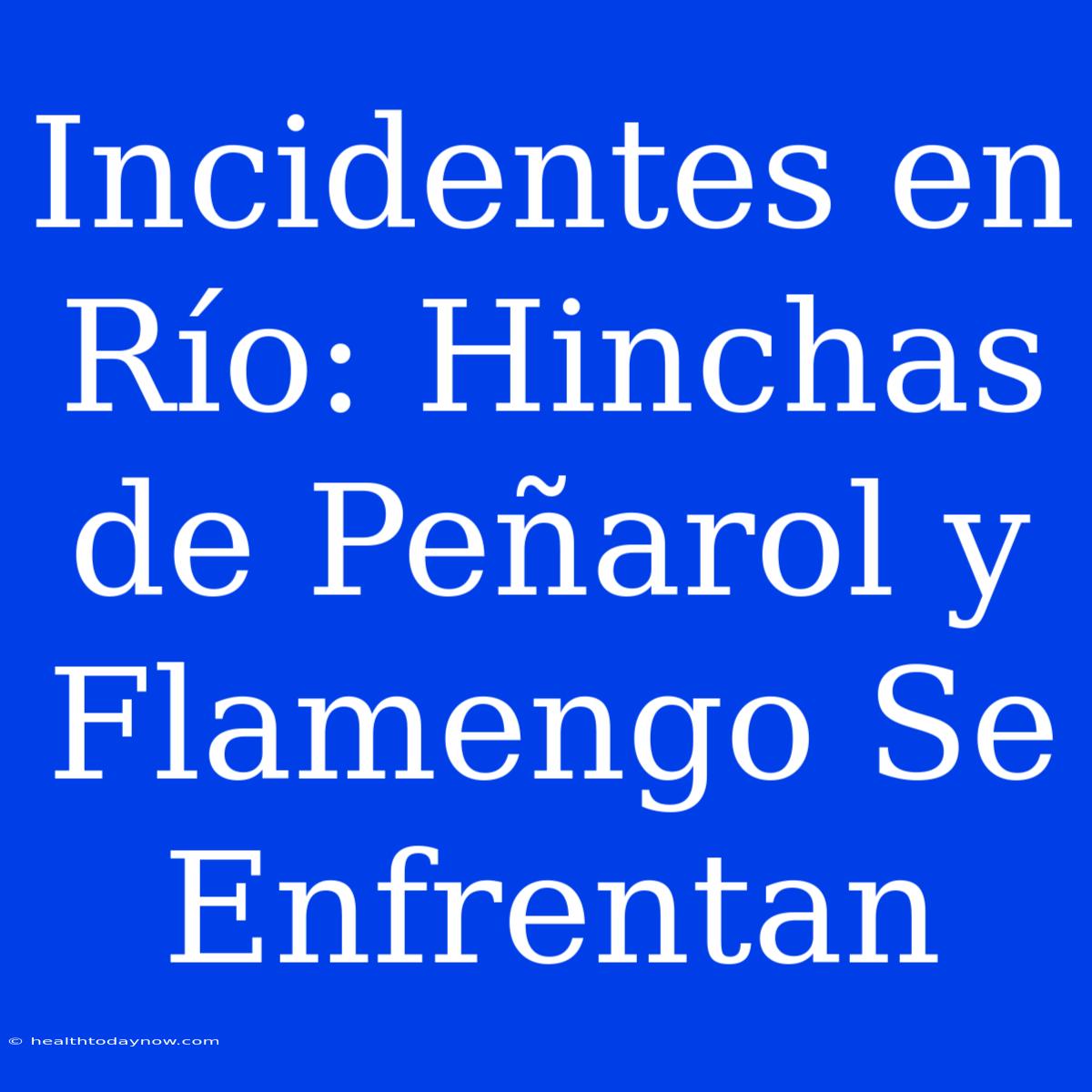 Incidentes En Río: Hinchas De Peñarol Y Flamengo Se Enfrentan