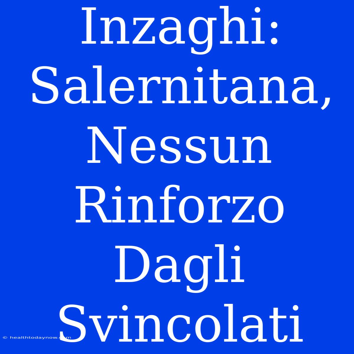 Inzaghi: Salernitana, Nessun Rinforzo Dagli Svincolati