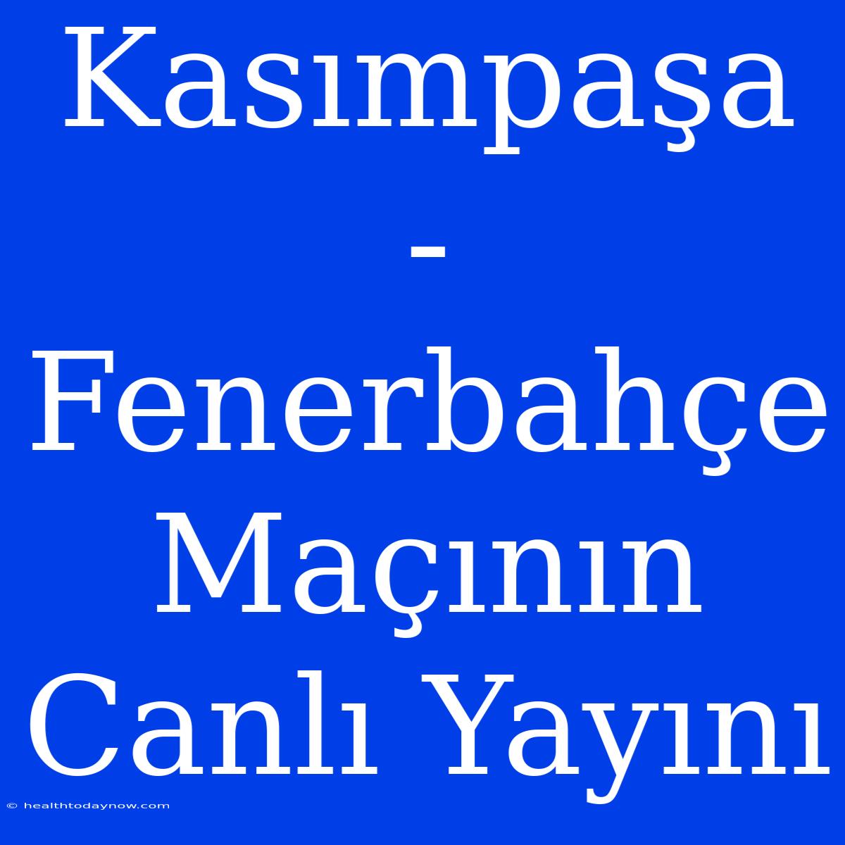 Kasımpaşa - Fenerbahçe Maçının Canlı Yayını