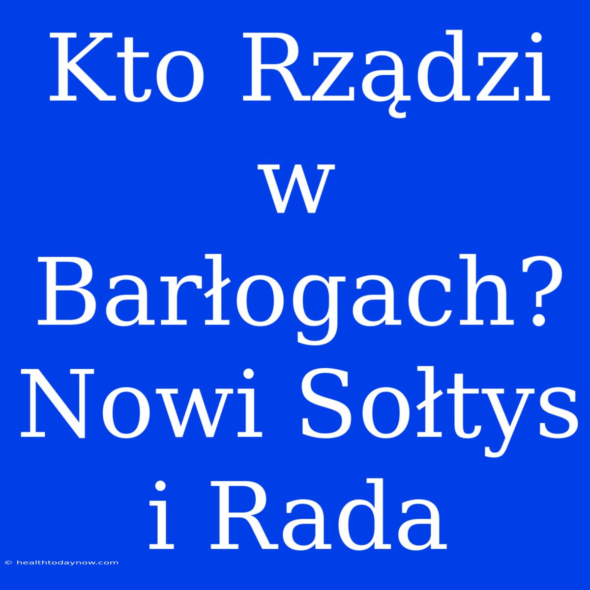 Kto Rządzi W Barłogach? Nowi Sołtys I Rada