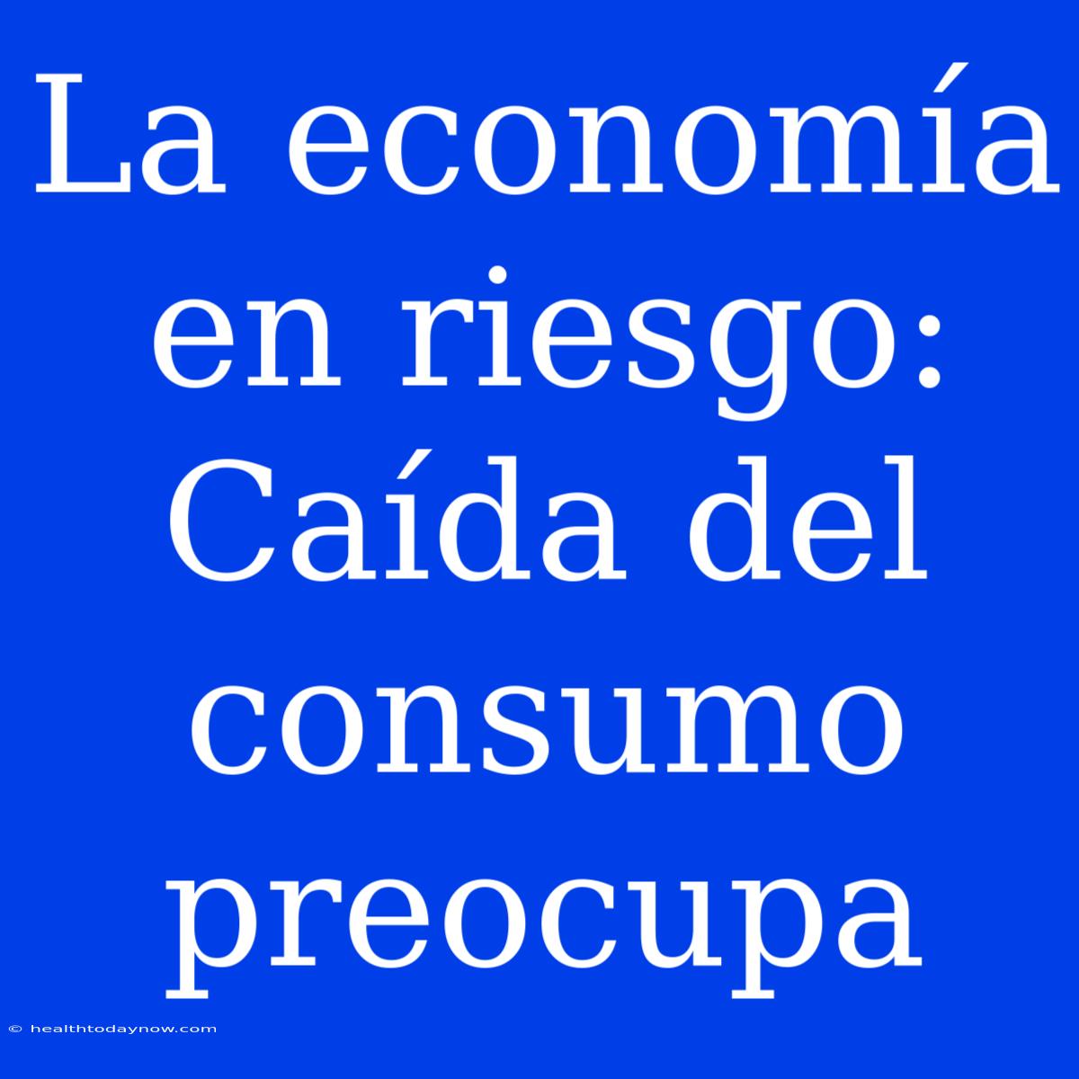 La Economía En Riesgo: Caída Del Consumo Preocupa