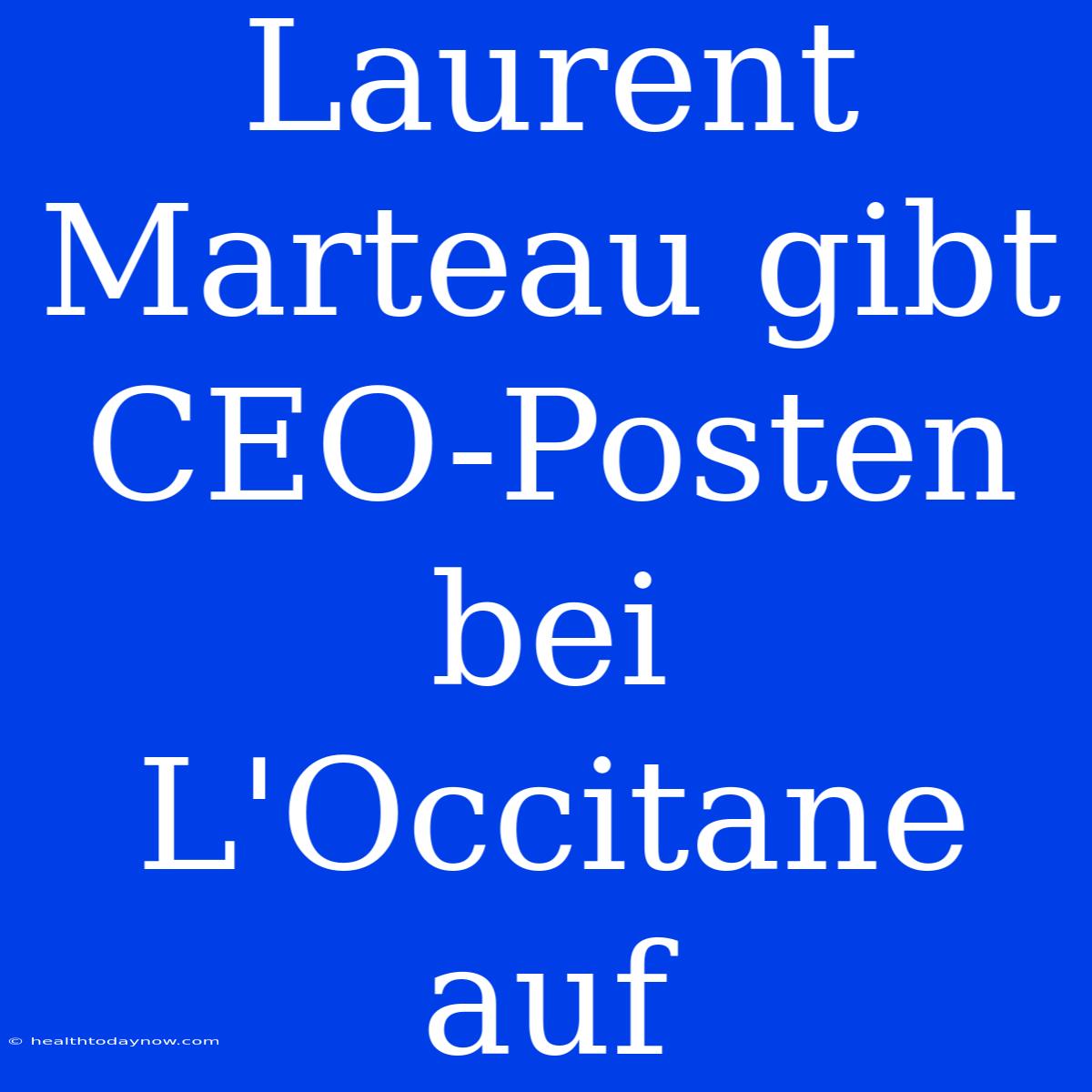 Laurent Marteau Gibt CEO-Posten Bei L'Occitane Auf