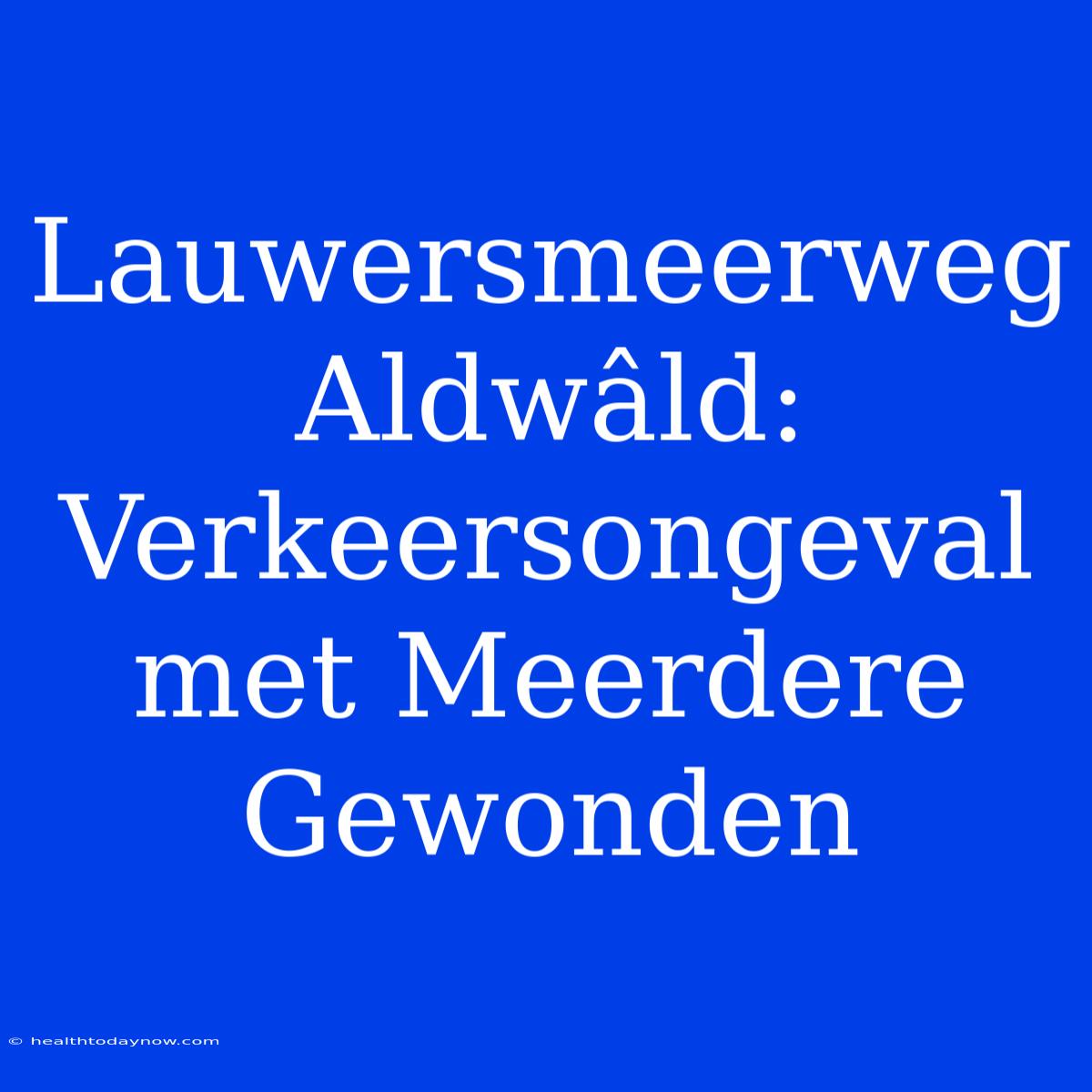 Lauwersmeerweg Aldwâld: Verkeersongeval Met Meerdere Gewonden