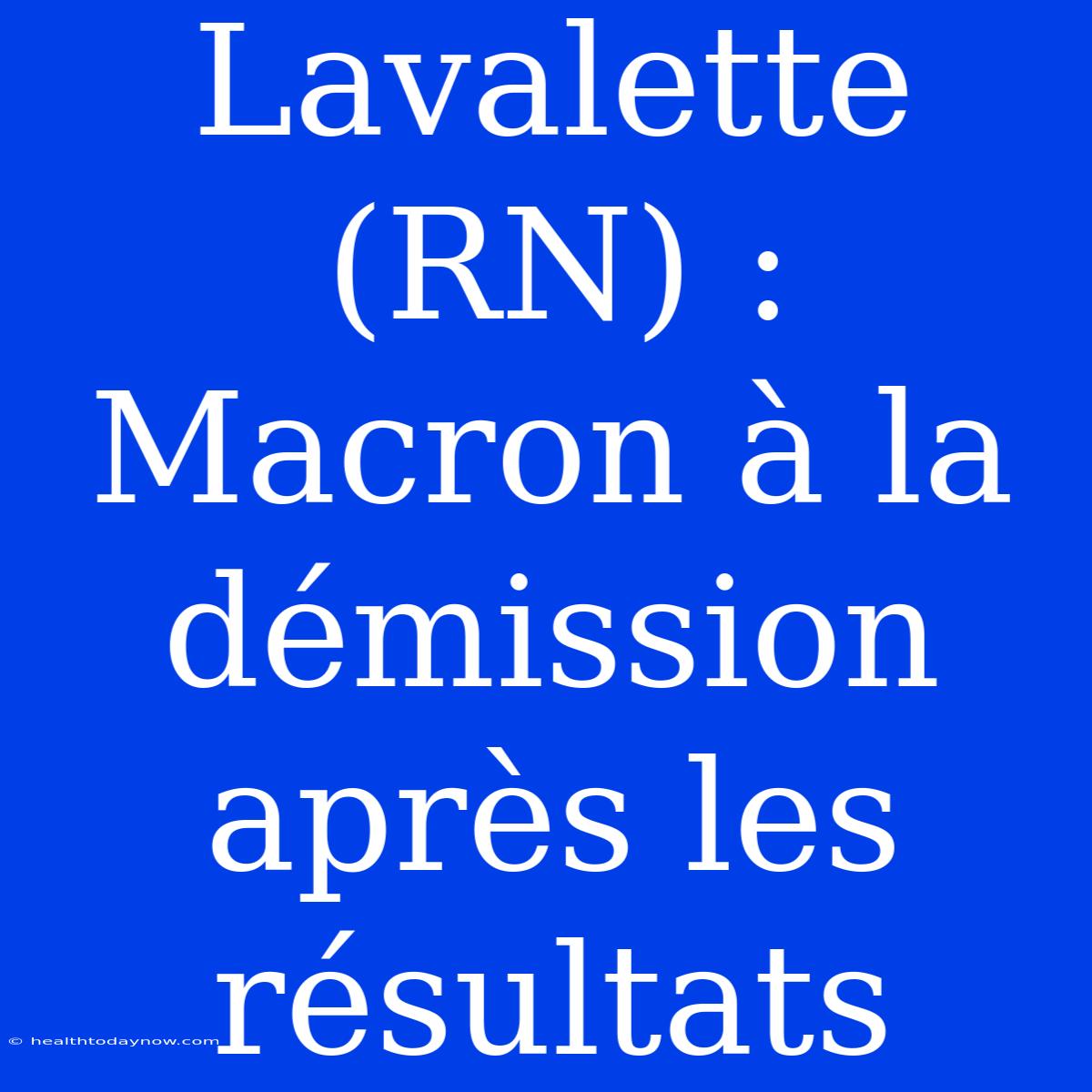 Lavalette (RN) : Macron À La Démission Après Les Résultats 