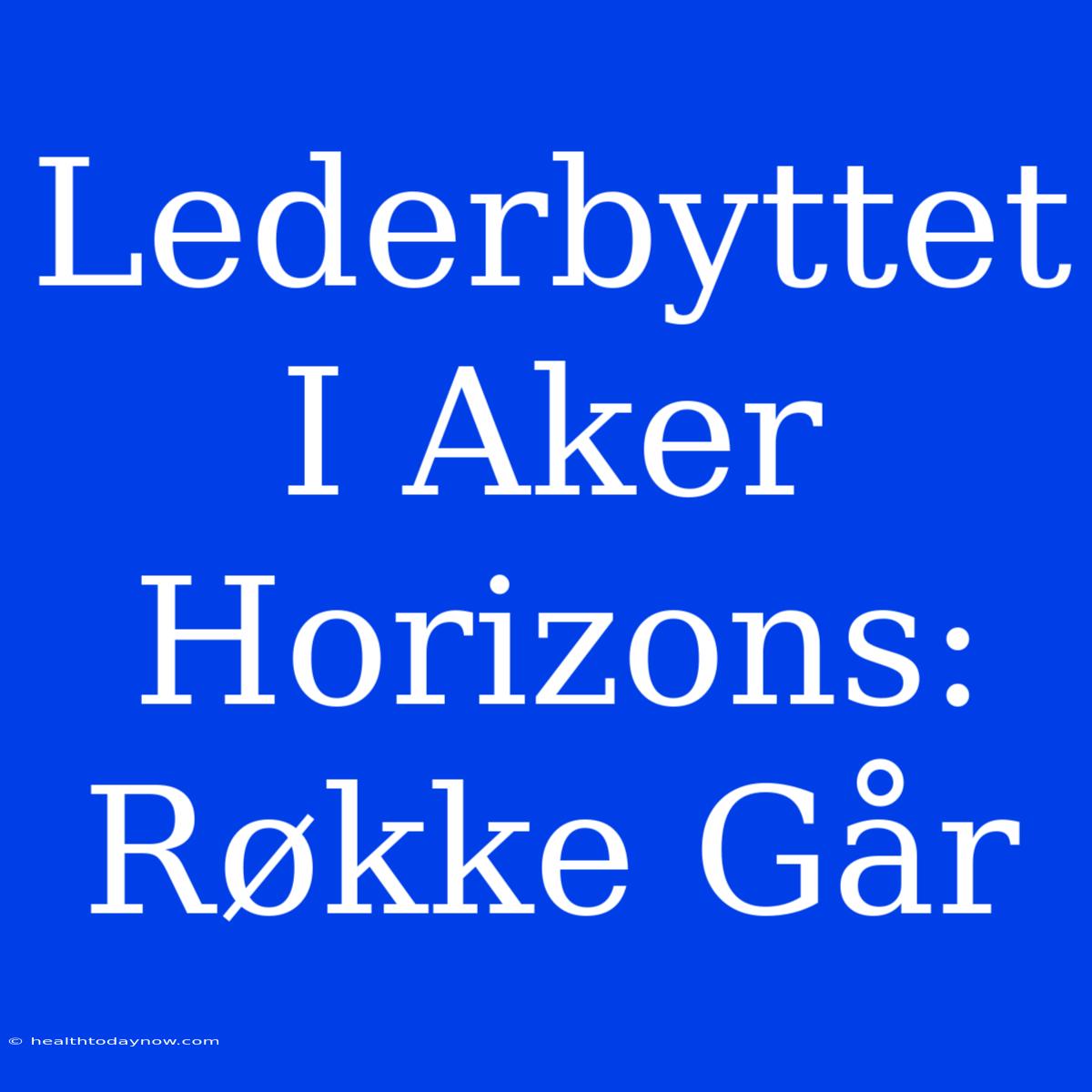 Lederbyttet I Aker Horizons: Røkke Går